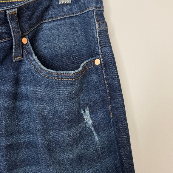 Lee Relaxed Fit Boyfriend Jeans Women’s 16M | Dark Wash Cuffed Distressed - Picture 4 of 12